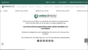 “Estamos presentando intermitencia”: portal de Cetes Directo presenta fallas