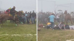 Accidente en carrera de caballos en Tenochtitlán, Veracruz, deja tres heridos
