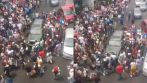 Auto intenta pasar a manifestantes en San Antonio Abad