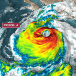 Ciclón ‘Priscilla’ se degrada a tormenta tropical en costas de Baja California Sur