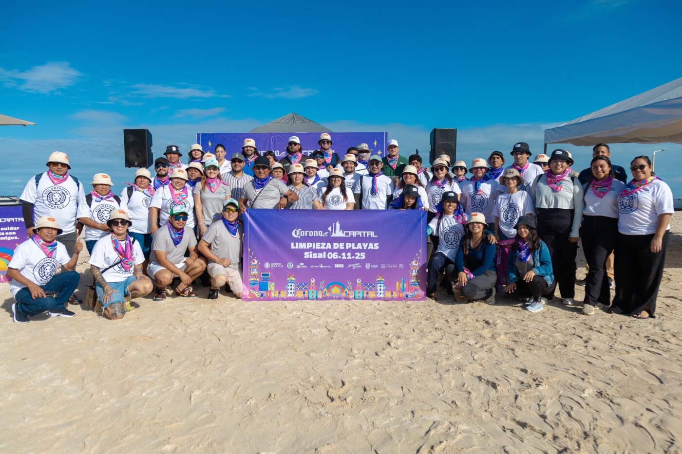 Grupo Modelo impulsa experiencias positivas previo al Corona Capital Sessions Mérida: limpian Playa Sisal con Voluntarios Modelo
