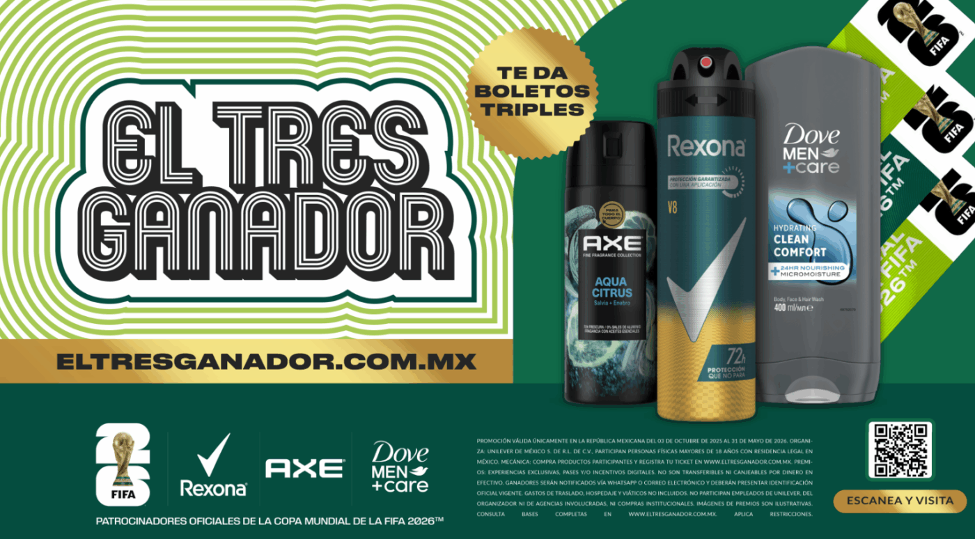 Rexona, AXE y Dove regalan 184 pases triples para partidos de la Copa Mundial de la FIFA 2026™