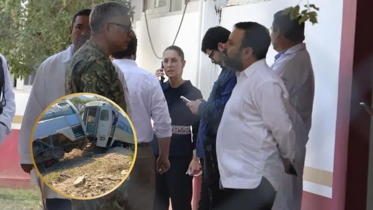 Sheinbaum visita a víctimas del accidente del Tren Interoceánico, anuncia apoyos de 30 mil pesos